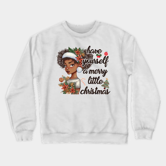 Melanin Christmas Crewneck Sweatshirt by MZeeDesigns